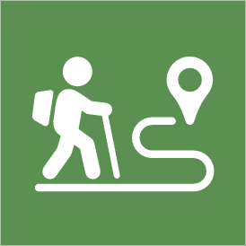 Icon of a hiker on a winding trail