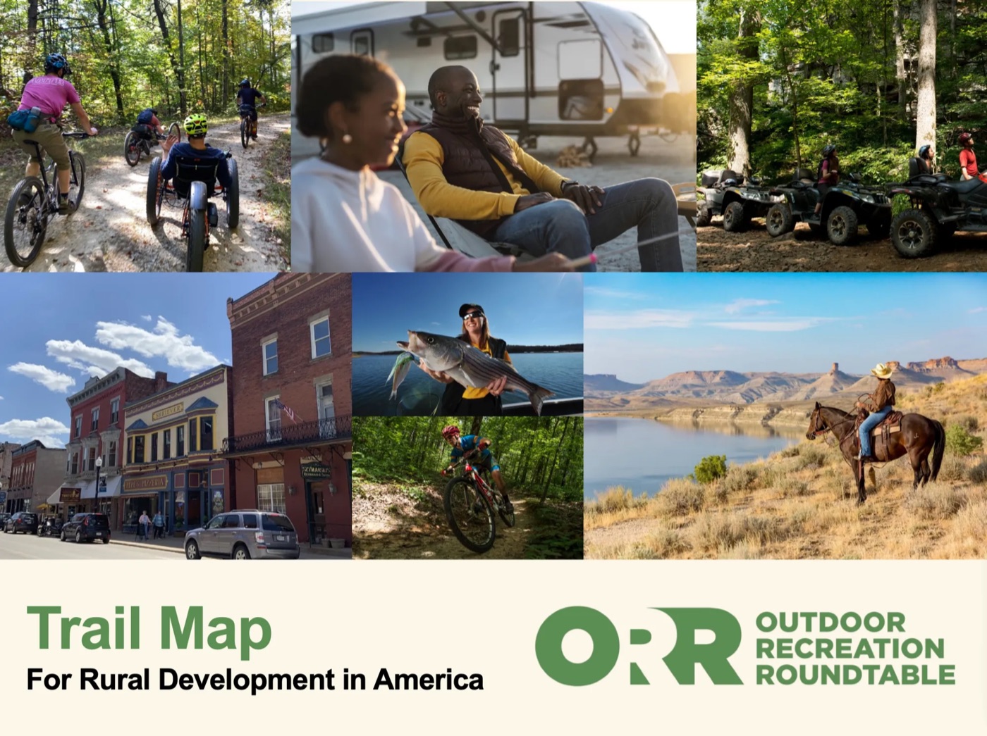 Cover of "Trail Map for Rural Development in America" from the Outdoor Recreation Roundtable