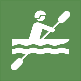 Icon of a person kayaking
